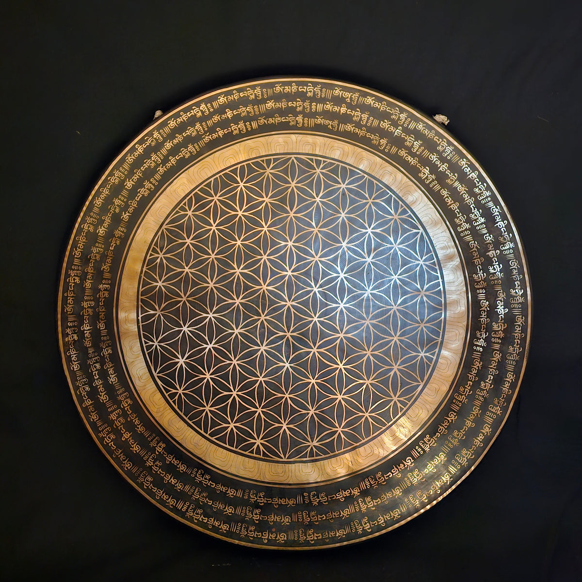 Gong de temple du Népal ø 40 cm - Fleur de vie