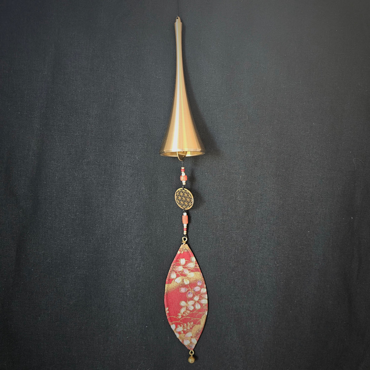 Cloche à vent japonaise - or | corne avec pendentif