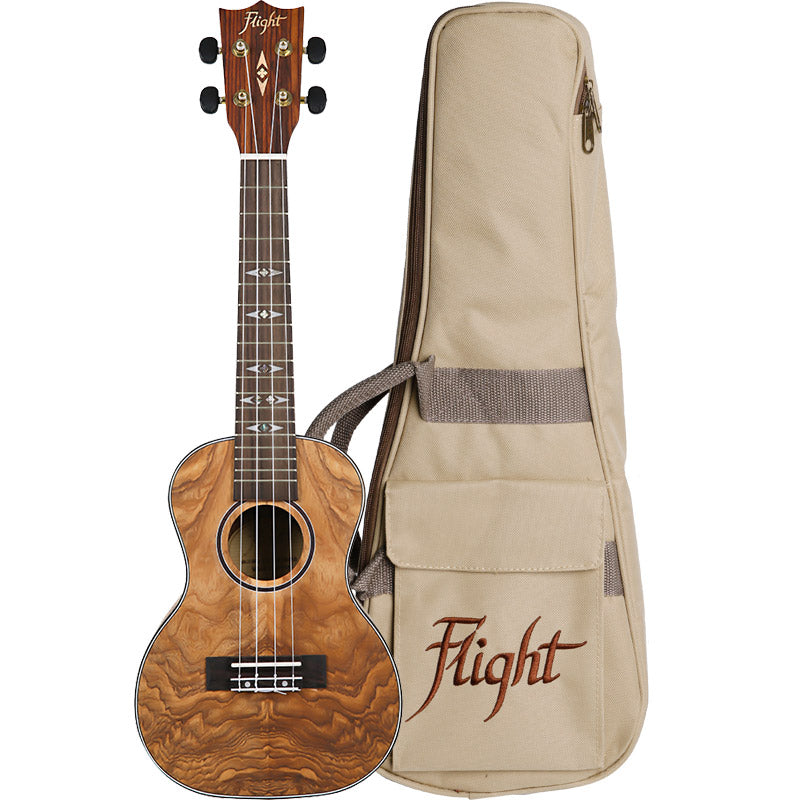 Flight Concerto Ukulele Quilted Ash with bag