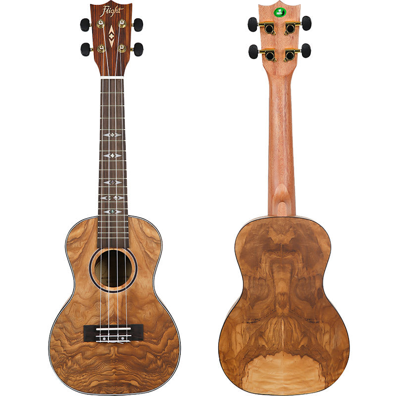 Flight Concerto Ukulele Quilted Ash with bag