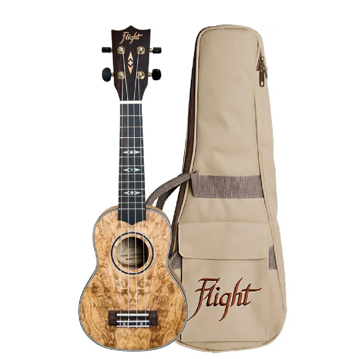 Flight Sopran Ukulele Quilted Ash avec étui