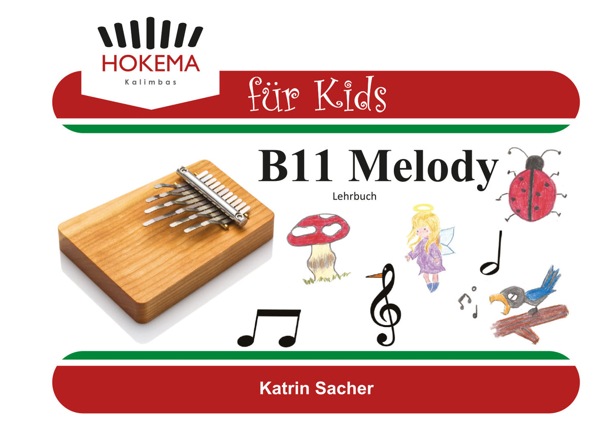 Lehrbuch für Kids - Kalimba B11 / Sansula Melody (grün) | Melodisch &amp; Harmonisch | Sansula &amp; Kalimba | Dunum.ch