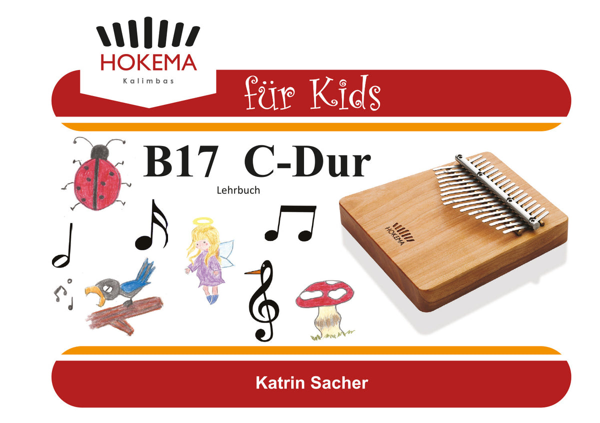 Lehrbuch für Kids - Kalimba B17 (orange) | Melodisch &amp; Harmonisch | Sansula &amp; Kalimba | Dunum.ch