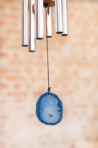 Blue Agate Meditation Chime 29&quot; - Silber | Koshi, Glocken &amp; Gong | Windspiele | Dunum.ch