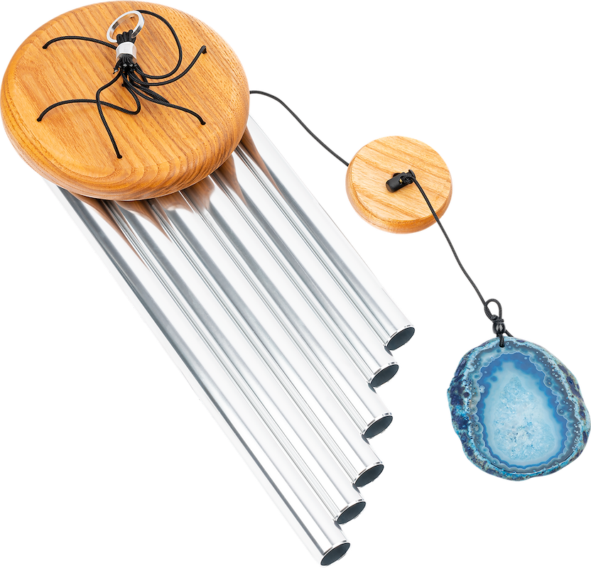 Blue Agate Meditation Chime 29&quot; - Silber | Koshi, Glocken &amp; Gong | Windspiele | Dunum.ch