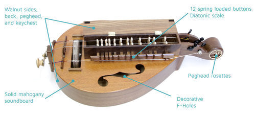 Hurdy Gurdy mit Tasche | Saiteninstrumente | Saiteninstrumente der Welt | Dunum.ch